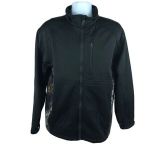 Tag Safari Outdoor Clothing Size‎ Large Black and Mossy Oak Camo Full Zip Jacket